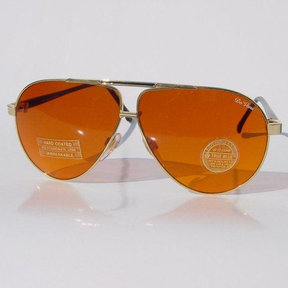NWT True Vintage Aviator style w/"De'Vons" logo True Blue Blocker sunglasses - Picture 2 of 2